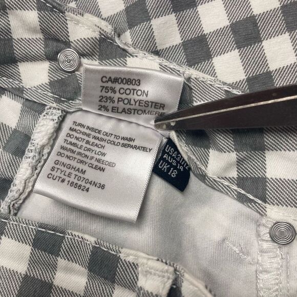 TRU LUX JEANS Gingham Black & White Size 12 Inseam 28” - Picture 5 of 12